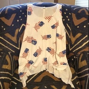 Adora lightweight USA waffle knit red white blue